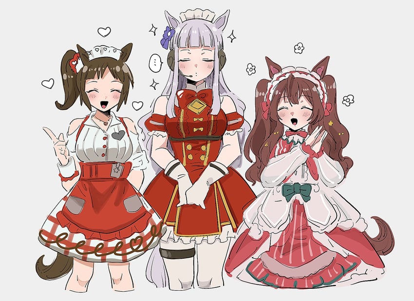 gold ship, mejiro bright, and ines fujin (umamusume) drawn by v56564v