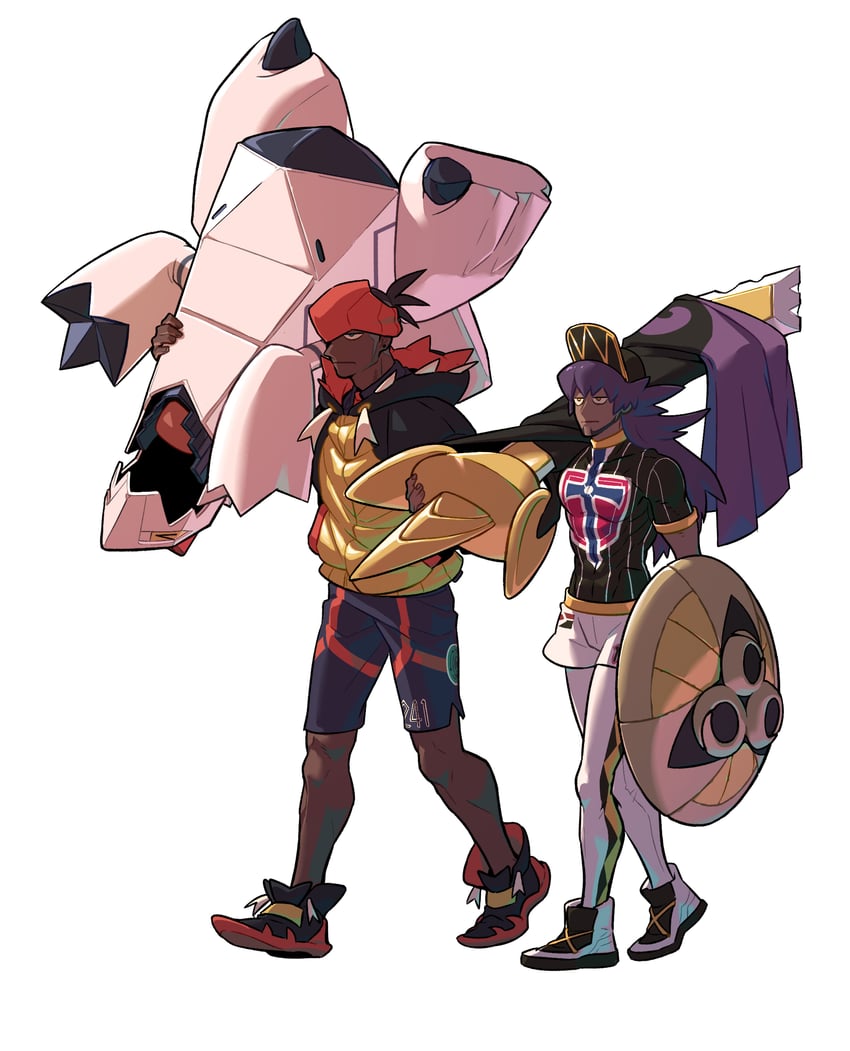 leon, raihan, aegislash, and duraludon (pokemon and 1 more) drawn by redlhzz