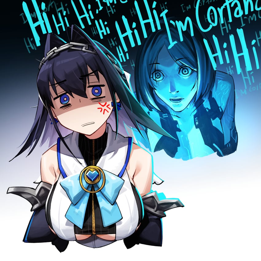 ouro kronii and cortana (hololive and 4 more) drawn by adarin