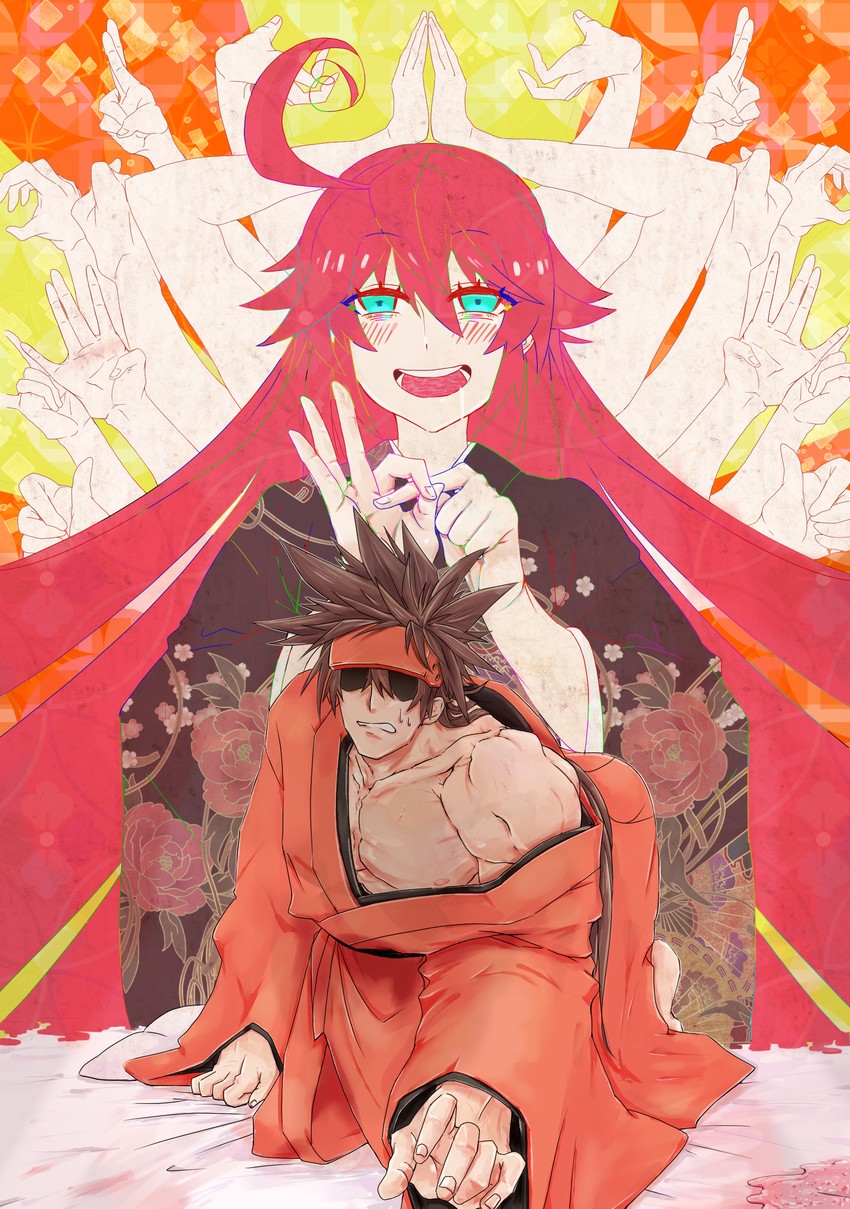 jack-o' valentine, sol badguy, and aria (guilty gear and 1 more) drawn by shimizu_shirube