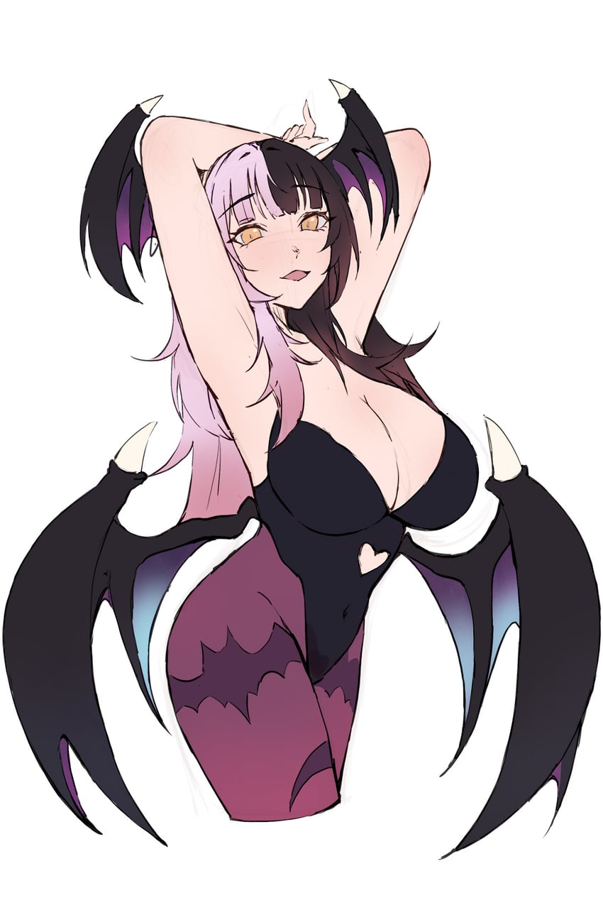 morrigan aensland and shiori novella (hololive and 2 more) drawn by vicarious