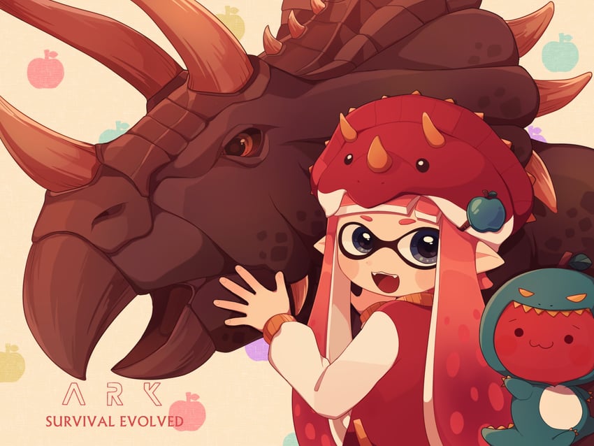inkling player character and inkling girl (splatoon and 1 more) drawn by ma-to