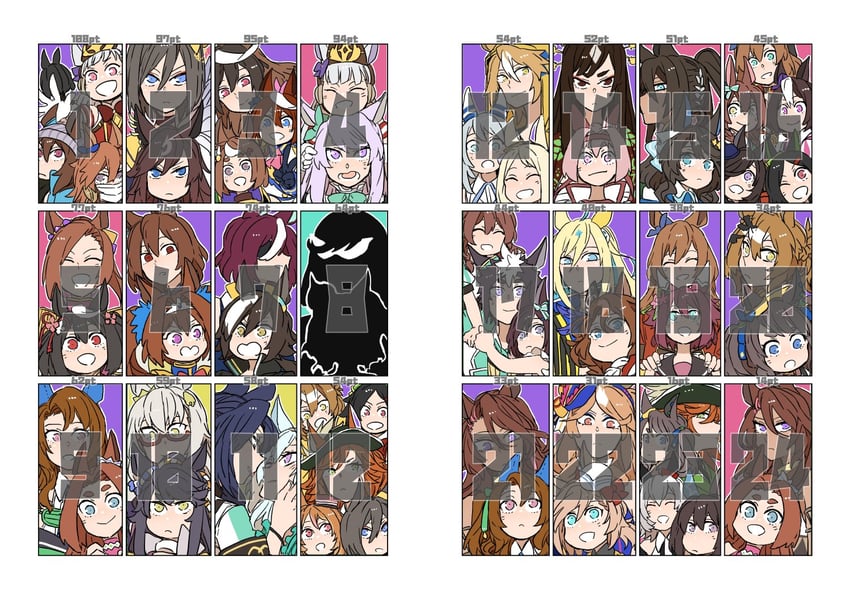 agnes tachyon, rice shower, mejiro mcqueen, daiwa scarlet, gold ship, and 46 more (umamusume and 1 more) drawn by asuka_(junerabitts)