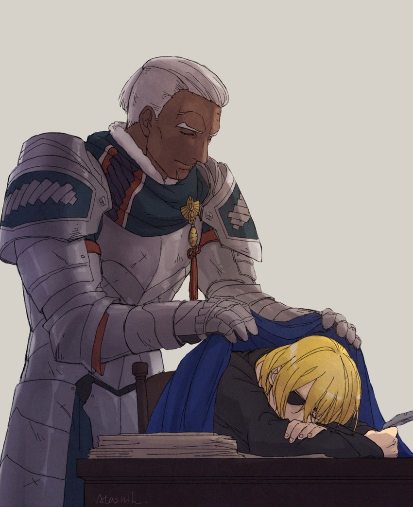 dimitri alexandre blaiddyd and dedue molinaro (fire emblem and 1 more) drawn by meganemido