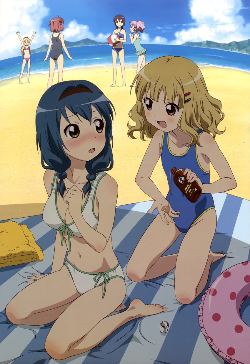 toshinou kyouko, akaza akari, funami yui, oomuro sakurako, yoshikawa chinatsu, and 1 more (yuruyuri and 1 more) drawn by ojiri_shin'ya