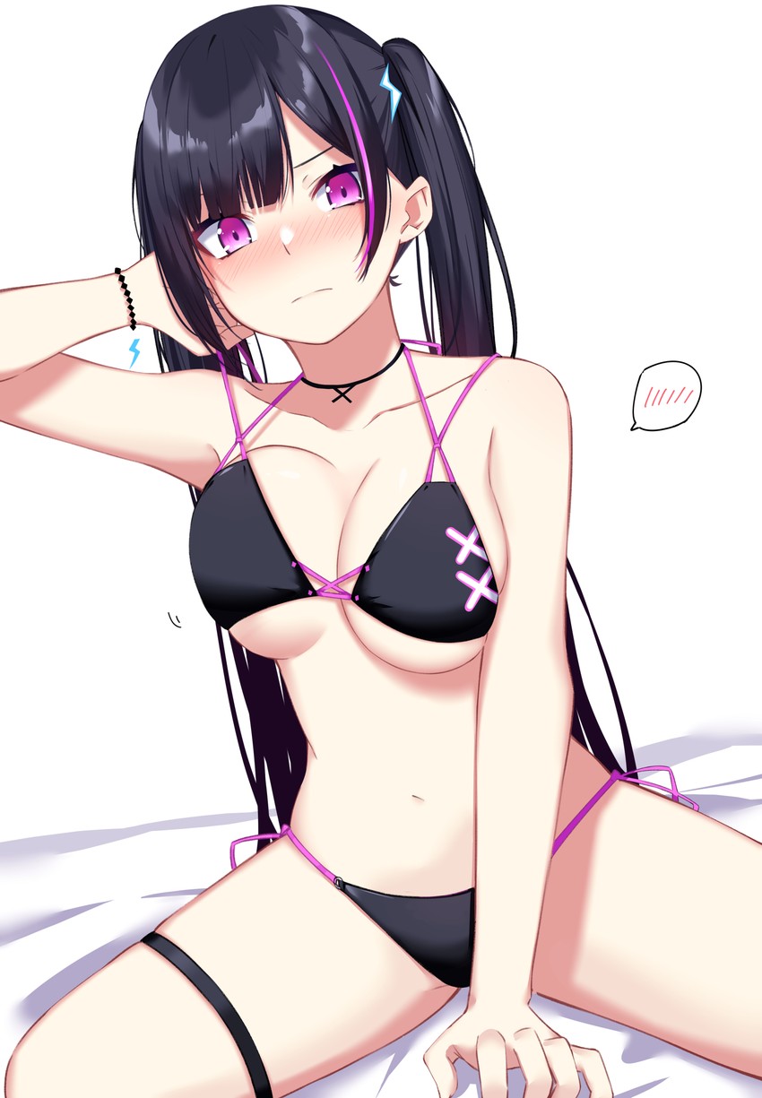 black hair twintail girl (original) drawn by ichiki_1