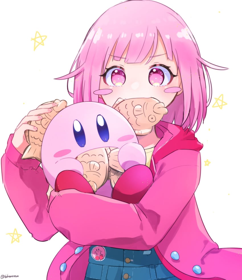 kirby and ootori emu (project sekai and 1 more) drawn by 6korororo