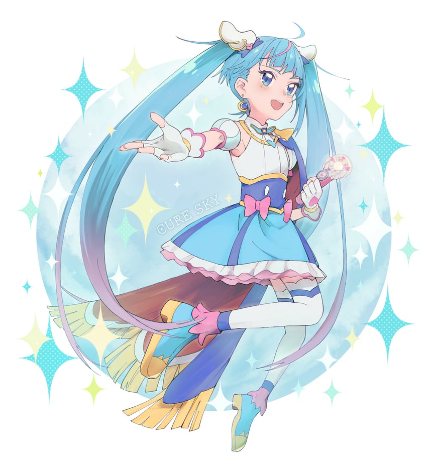 sora harewataru and cure sky (precure and 1 more) drawn by ichiromi