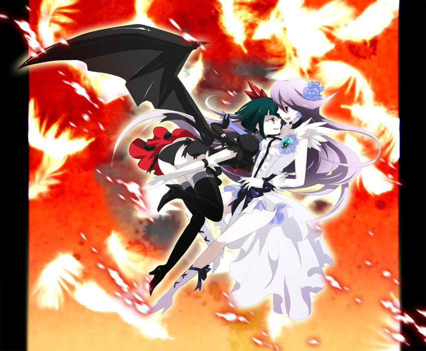 tsukikage yuri, cure moonlight, and dark precure (precure and 1 more) drawn by kano_ko