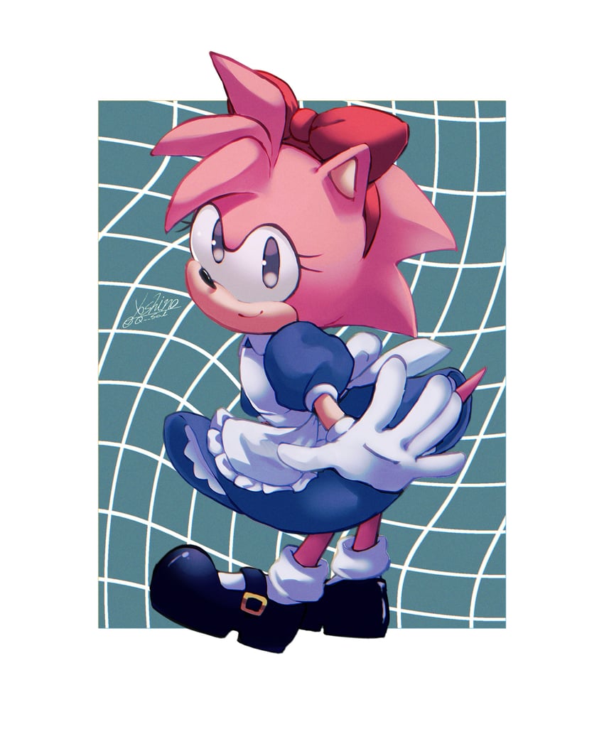amy rose and classic amy (sonic and 2 more) drawn by yoshino_(q_sci)