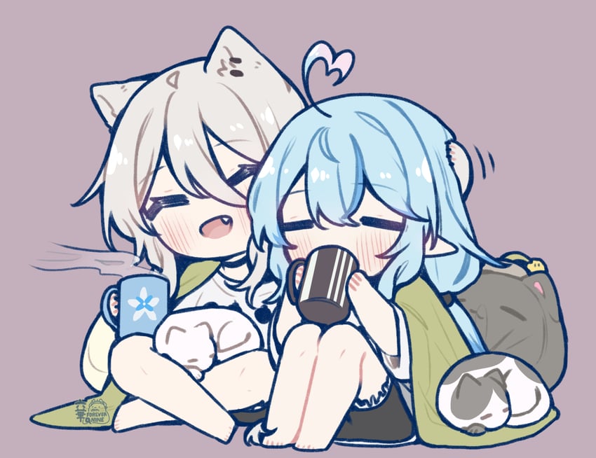yukihana lamy and shishiro botan (hololive) drawn by forever9nine