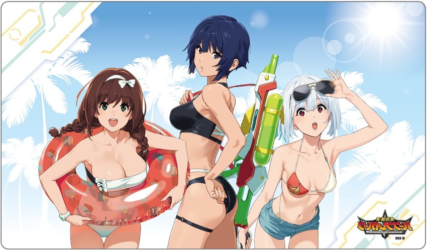 lulu, miyu katou, and hibiki rio (yuuki bakuhatsu bang bravern) drawn by kamo_kamen