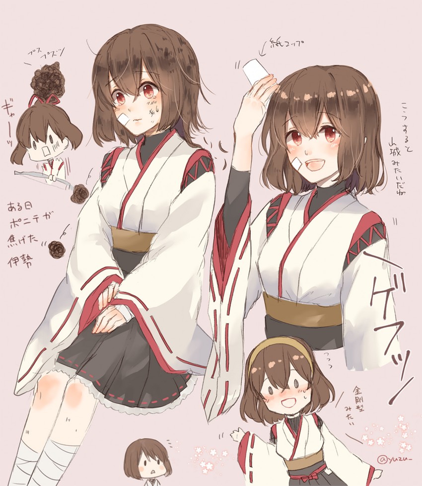 hyuuga, ise, and ise kai ni (kantai collection) drawn by yuzu_(kimagure_kankitsurui)
