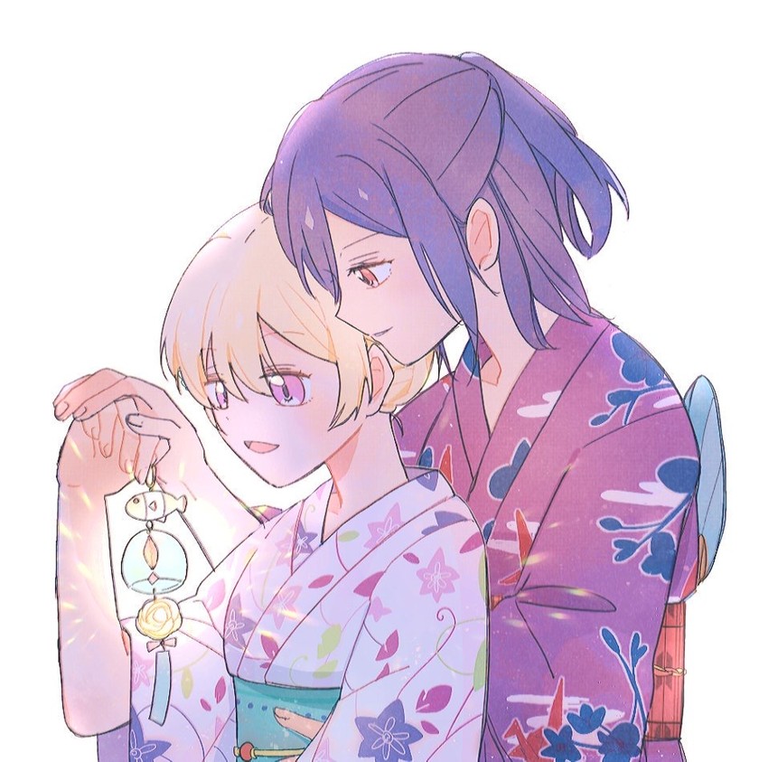 shirasagi chisato and seta kaoru (bang dream!) drawn by seri_(vyrlw)