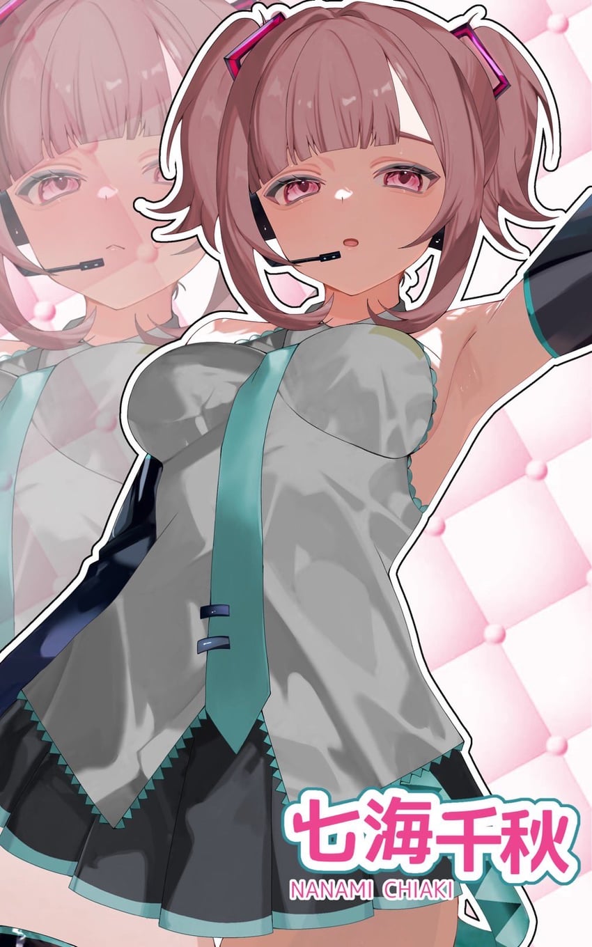 hatsune miku and nanami chiaki (vocaloid and 2 more) drawn by sa_bu_ibo