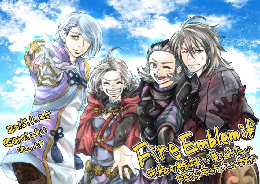 nina, shigure, dwyer, and sophie (fire emblem and 1 more) drawn by toukon
