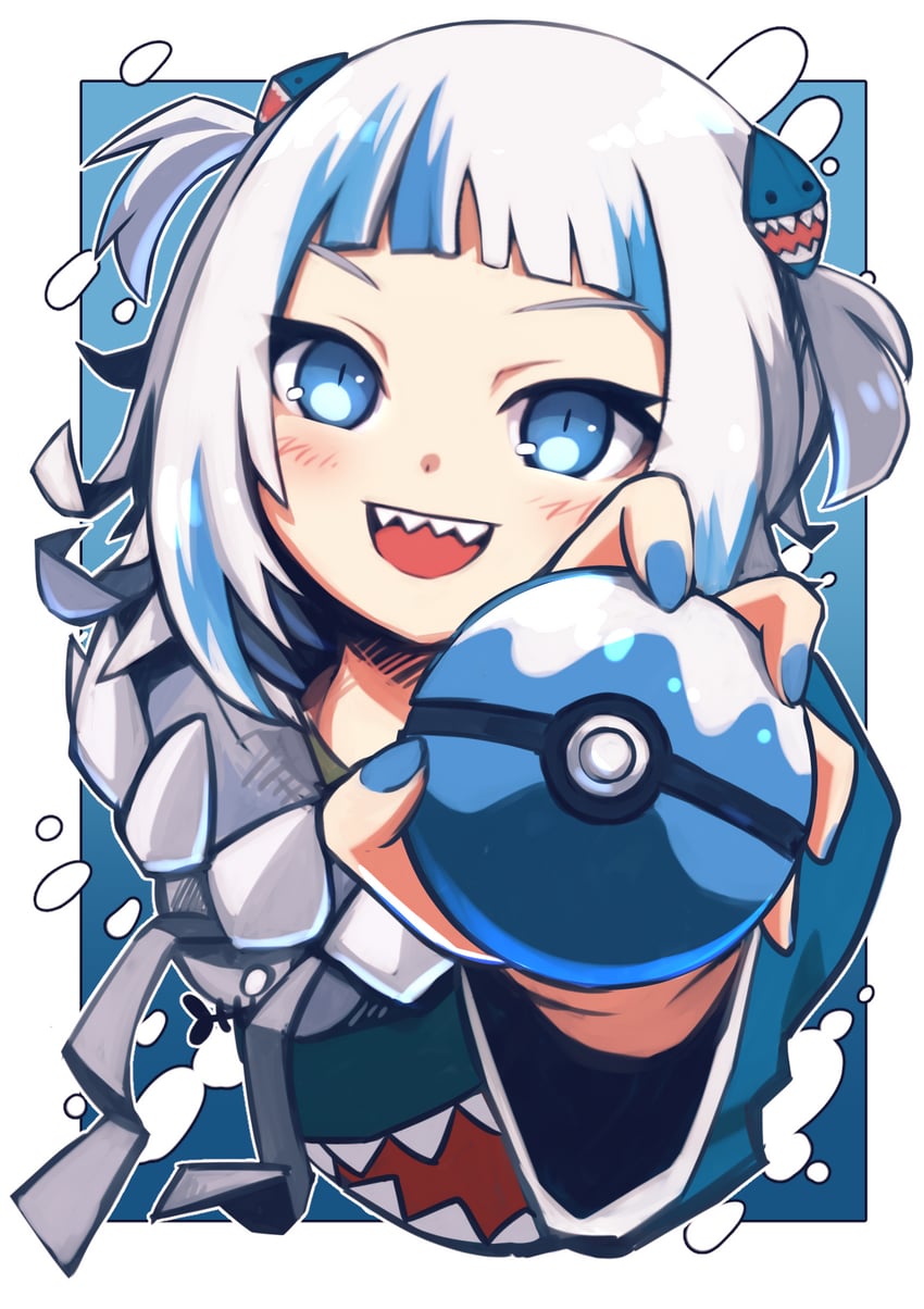 gawr gura (pokemon and 2 more) drawn by yottur