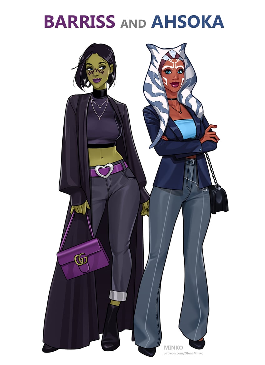 ahsoka tano and barriss offee (star wars and 1 more) drawn by olena_minko