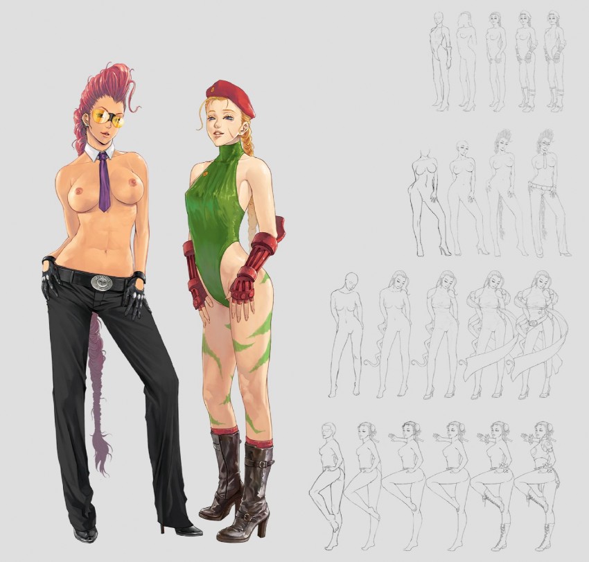 chun-li, cammy white, crimson viper, and rose (street fighter) drawn by sww13