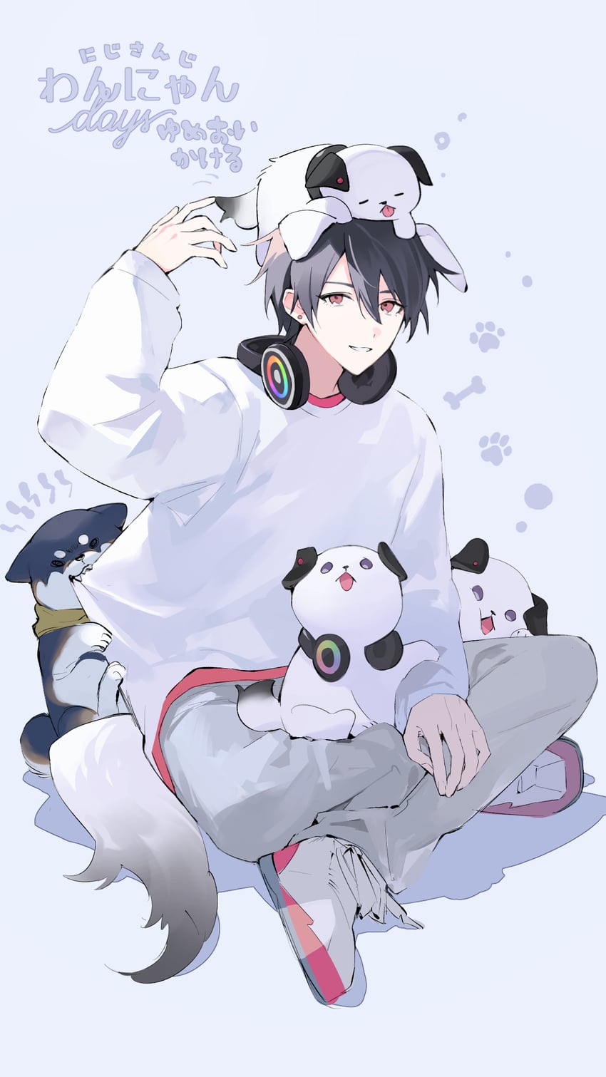 yumeoi kakeru and kuroi shiba (nijisanji) drawn by iv_4t