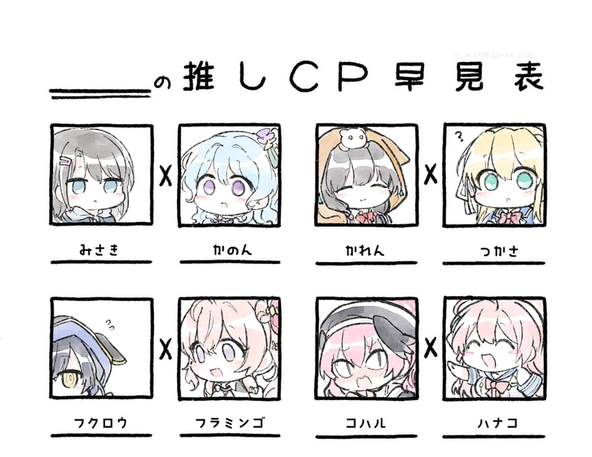 koharu, hanako, okusawa misaki, matsubara kanon, asakura karen, and 3 more (blue archive and 3 more) drawn by opi