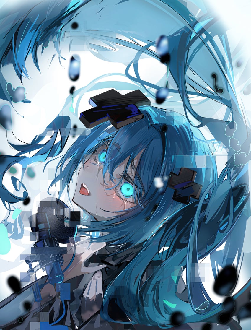 hatsune miku and batsu miku (vocaloid and 2 more) drawn by matofu