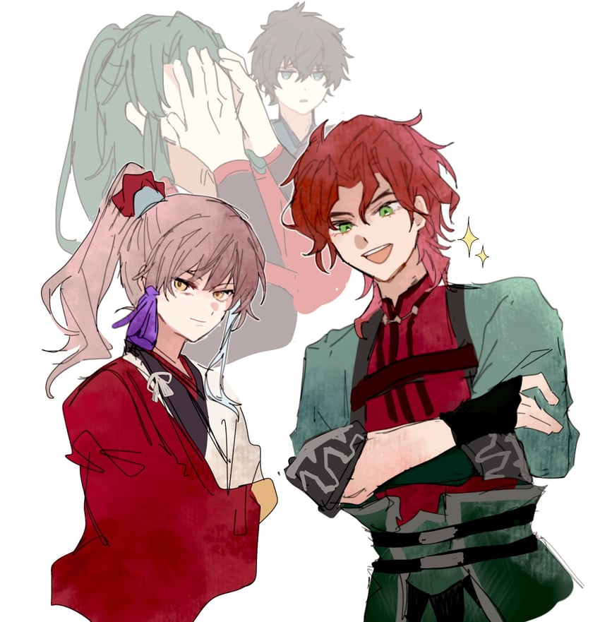 miyamoto iori, archer, zheng chenggong, and zhao yun (fate and 1 more) drawn by k_7s