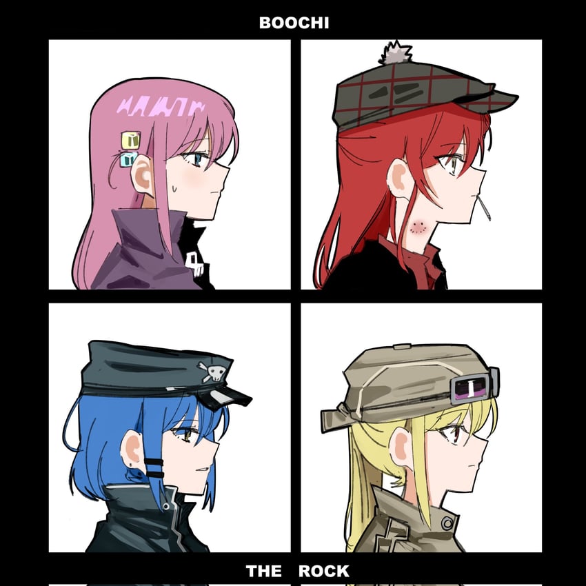 gotoh hitori, kita ikuyo, ijichi nijika, and yamada ryo (bocchi the rock! and 2 more) drawn by haidao_mao