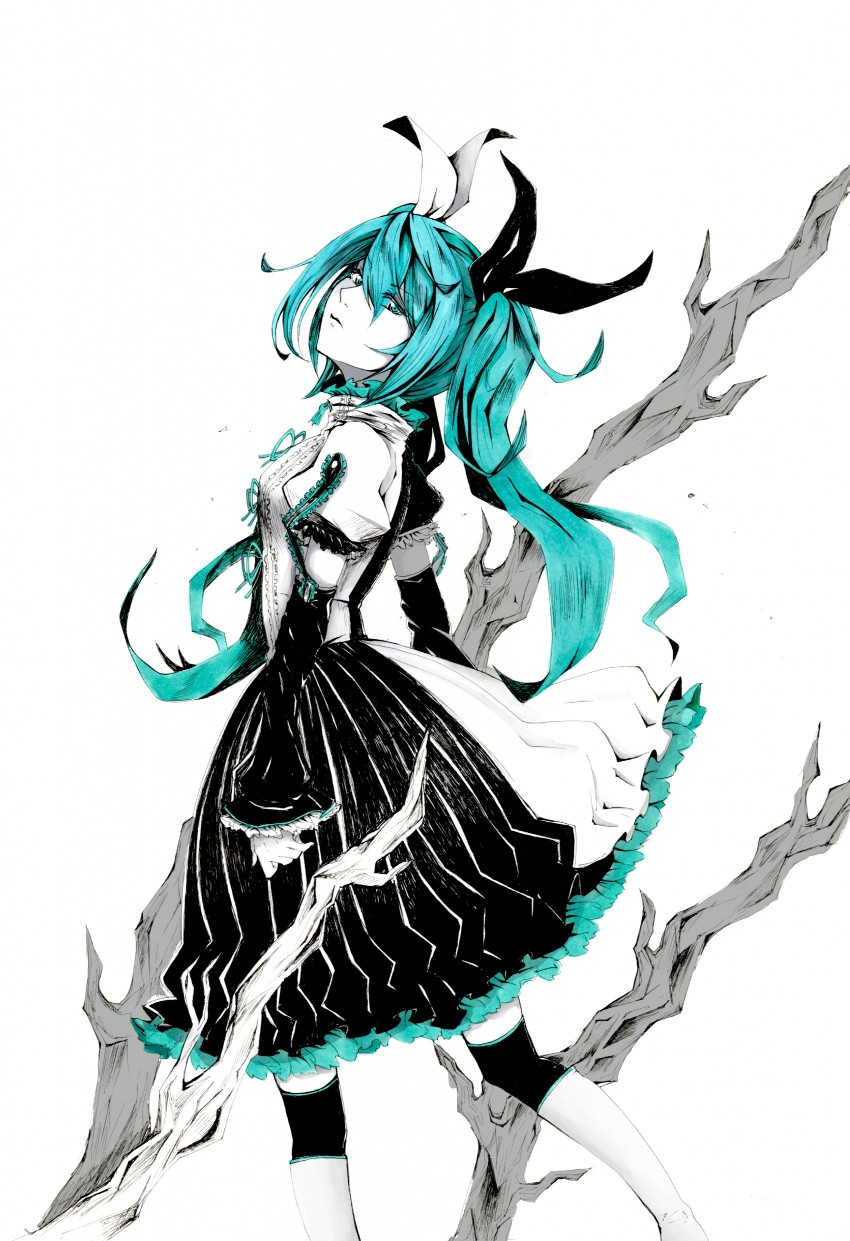 hatsune miku and kagamine rin (vocaloid and 1 more) drawn by kaname