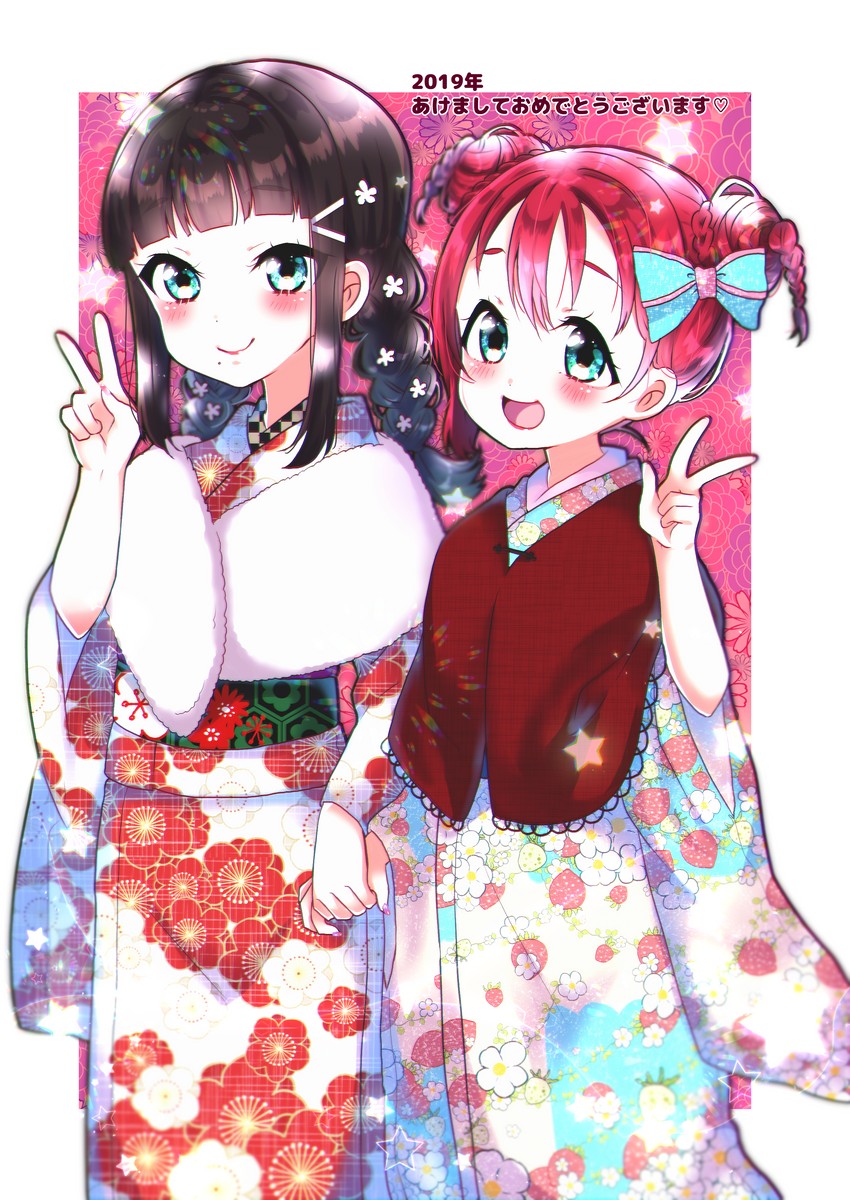 kurosawa dia and kurosawa ruby (love live! and 1 more) drawn by rinne_(mizunosato)