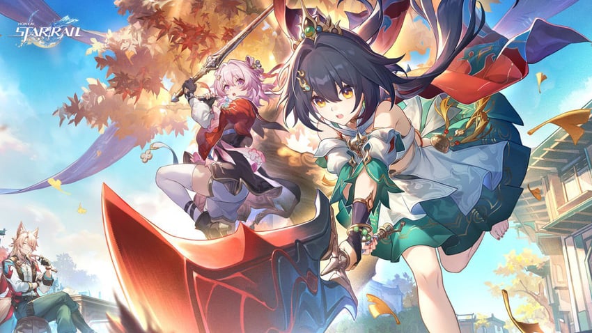 march 7th, yunli, and jiaoqiu (honkai and 1 more)