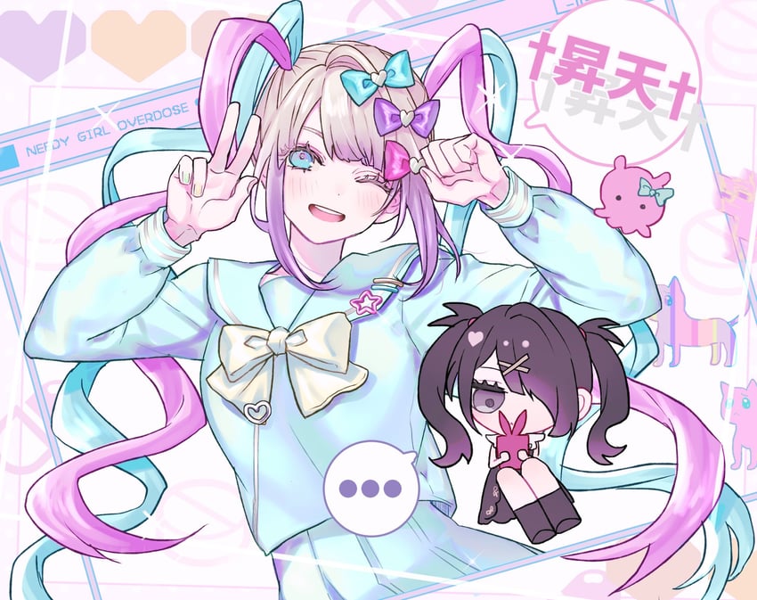 chouzetsusaikawa tenshi-chan and ame-chan (needy girl overdose) drawn by junjam