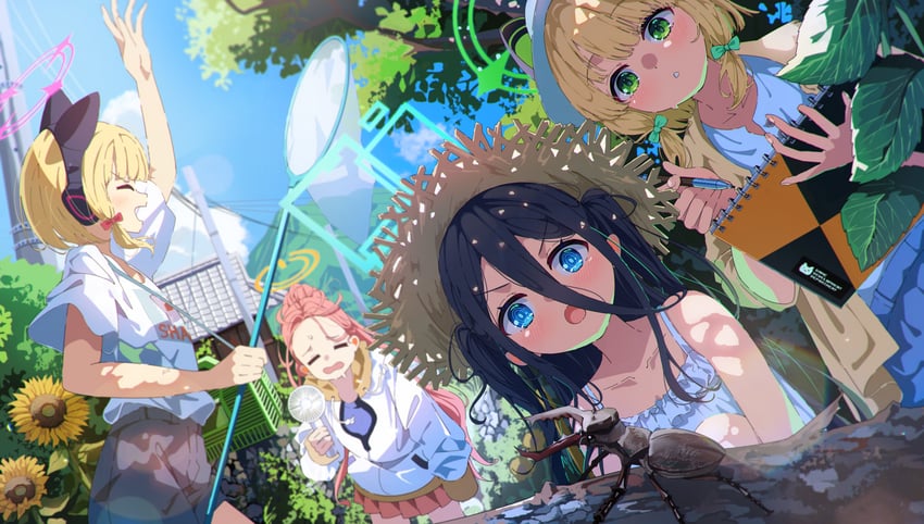 aris, momoi, midori, and yuzu (blue archive) drawn by sakatsuki_yakumo