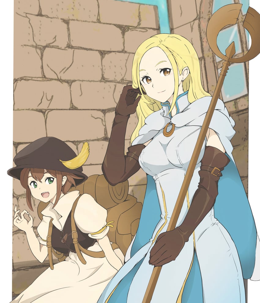 tressa colzione and ophilia clement (octopath traveler and 1 more) drawn by mochi_curry