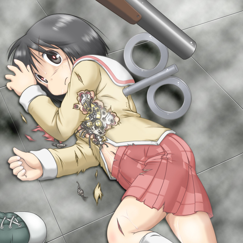 shinonome nano (nichijou) drawn by gaketsu