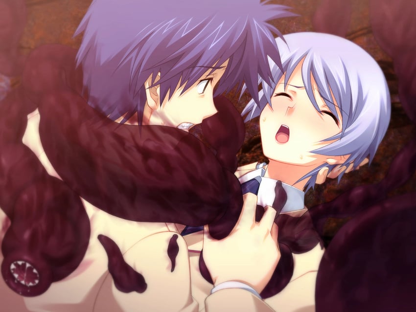 nishijou takumi and kishimoto ayase (chaos;head) drawn by matsuo_yukihiro
