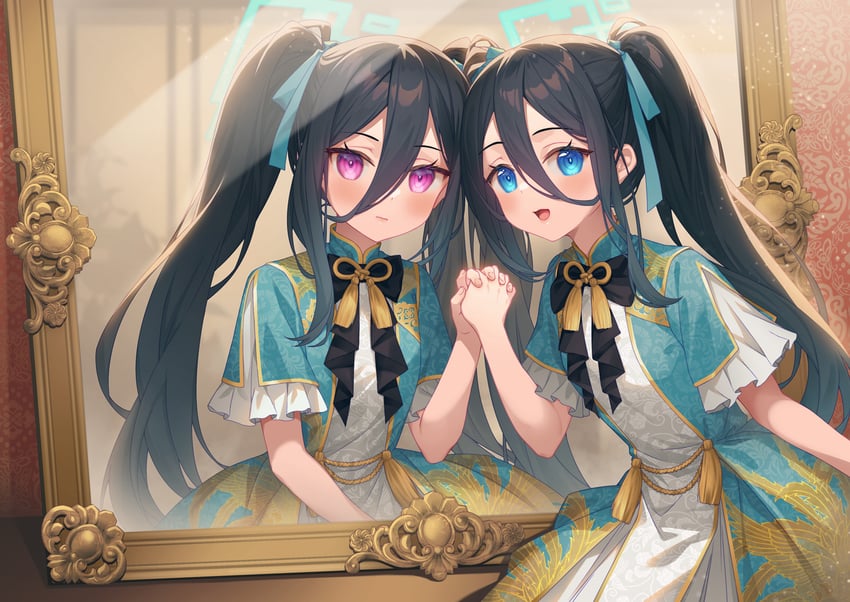 aris and kei (blue archive) drawn by kutori_pan'ya
