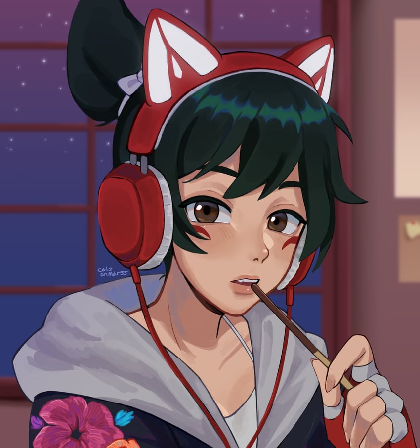 kiriko and athleisure kiriko (overwatch and 1 more) drawn by catsonmarss