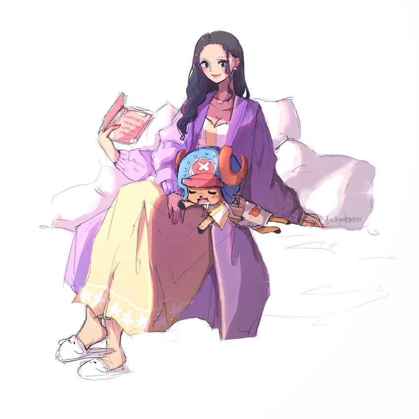 nico robin and tony tony chopper (one piece) drawn by ria_(917_ria)