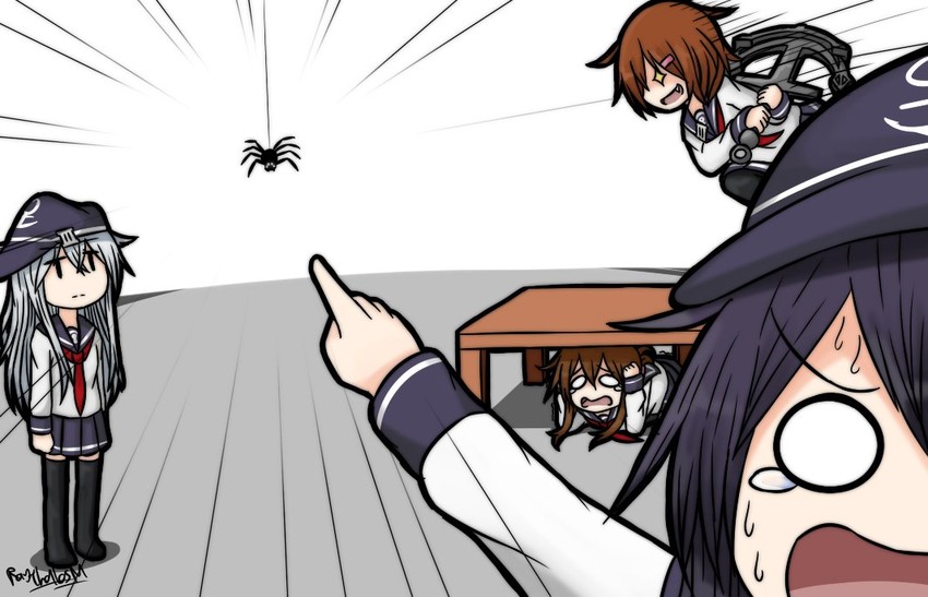 hibiki, inazuma, ikazuchi, and akatsuki (kantai collection) drawn by raythalosm