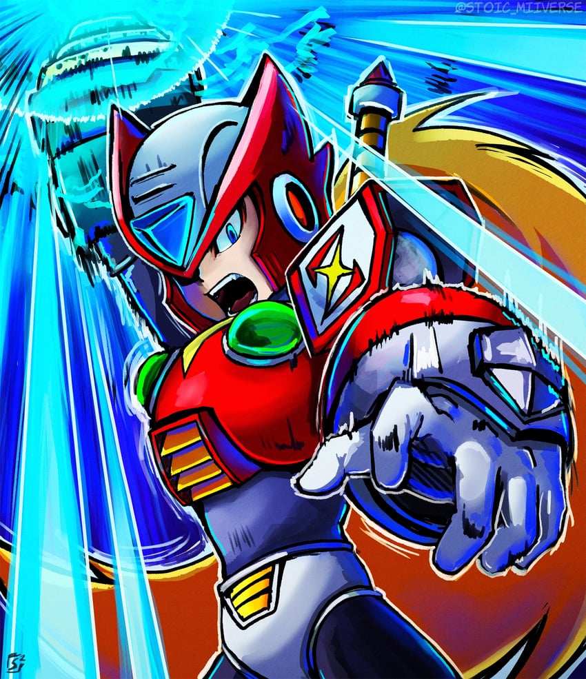 zero (mega man and 1 more) drawn by stoic_seraphim