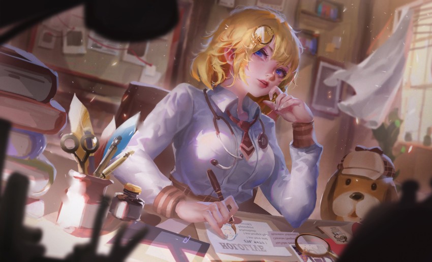 gawr gura, watson amelia, and bubba (hololive and 1 more) drawn by wuya_tian