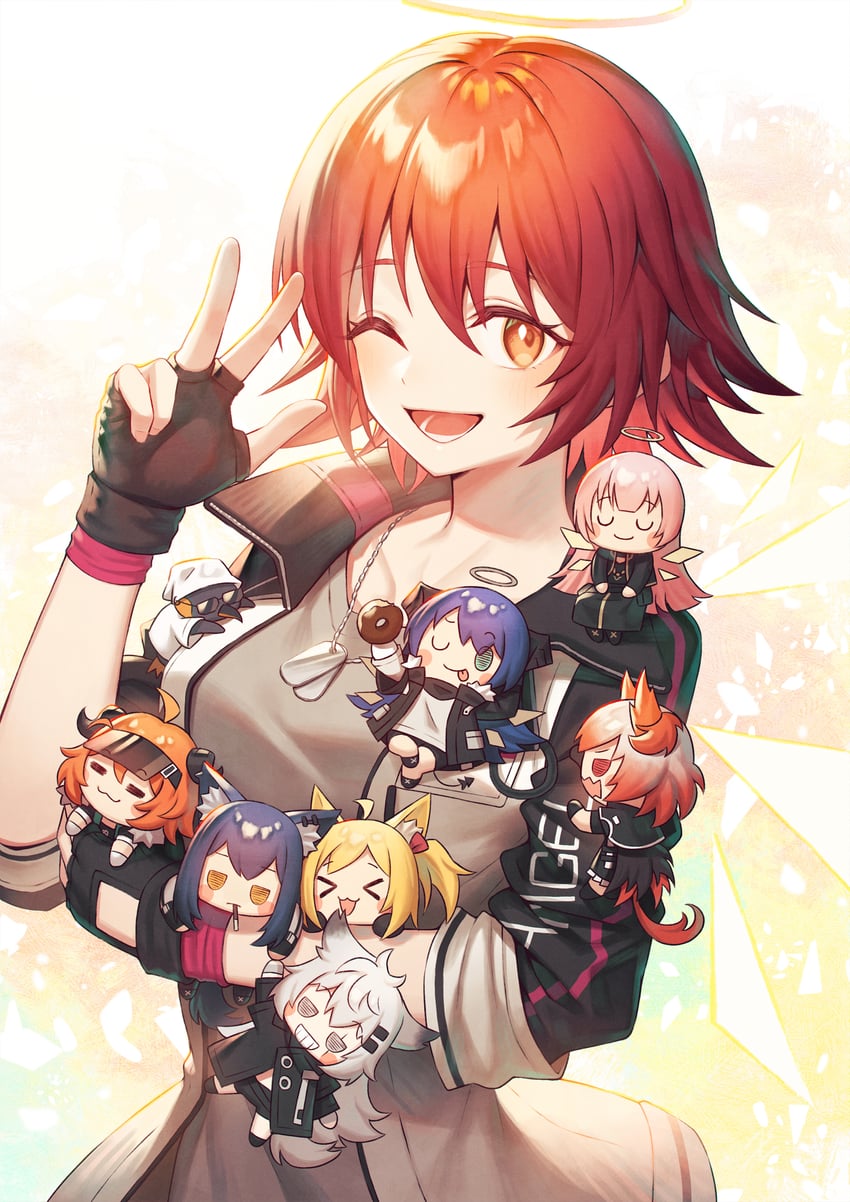 texas, lappland, exusiai, mostima, fiammetta, and 4 more (arknights) drawn by sho_(sumika)