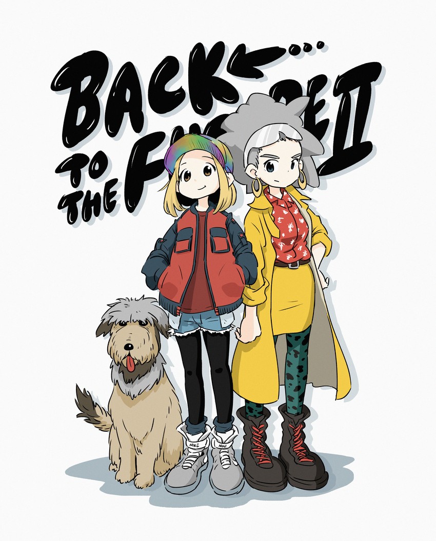 marty mcfly, emmett brown, and einstein (back to the future and 1 more) drawn by nakamori_kemuri