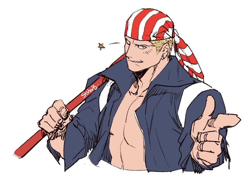 billy kane (the king of fighters and 1 more) drawn by strbrb789
