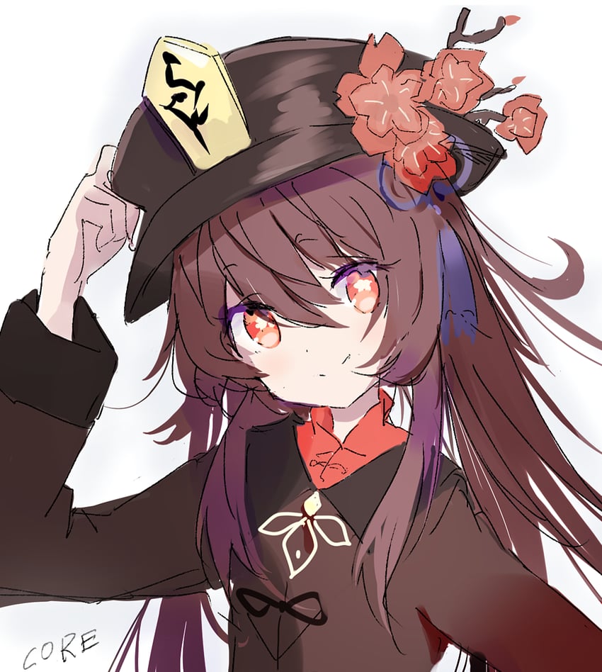 hu tao (genshin impact) drawn by core_(mayomayo)
