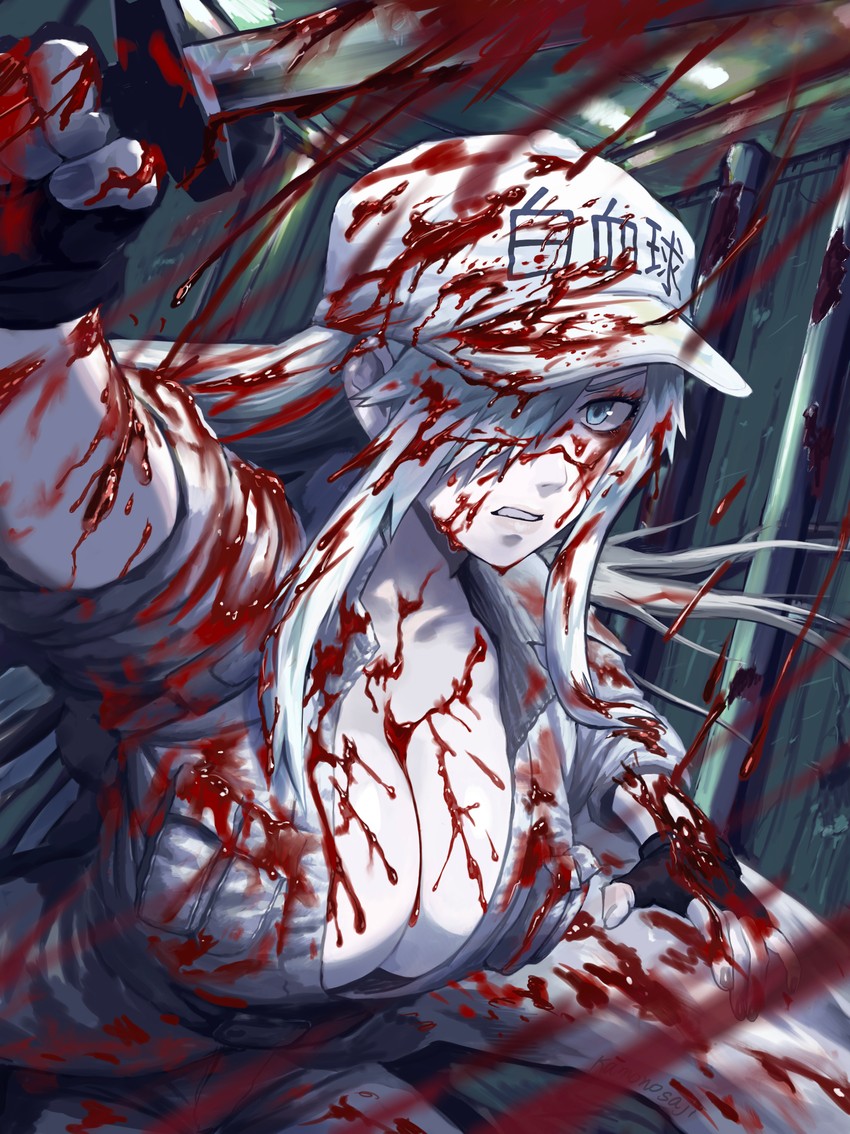 white blood cell and u-1196 (hataraku saibou and 1 more) drawn by sharp_mente