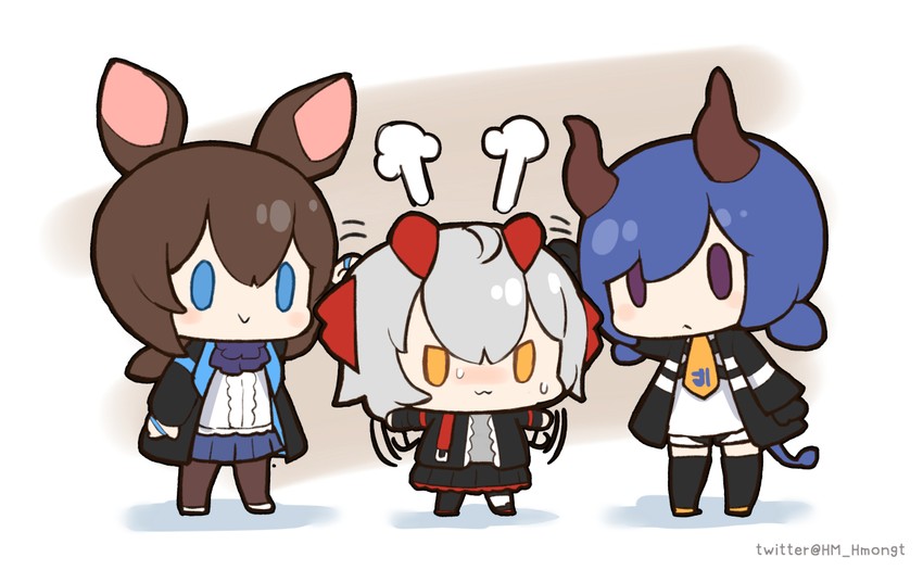 amiya, ch'en, and w (arknights) drawn by hm_(hmongt)