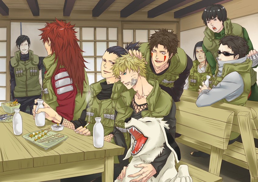 uzumaki naruto, nara shikamaru, rock lee, hyuuga neji, sai, and 4 more (naruto and 1 more) drawn by dengye