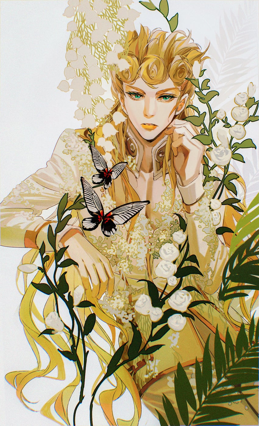 giorno giovanna (jojo no kimyou na bouken and 1 more) drawn by cabbage-2012
